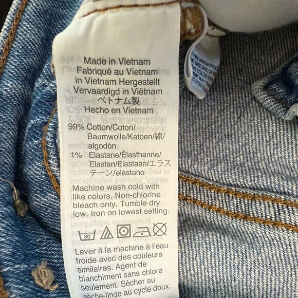 Madewell The Perfect Vintage Straight Jean High Rise Distressed Size 28 Cropped - Picture 11 of 12